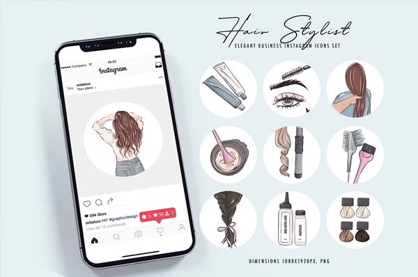 Hair Salon Hairdress Instagram Template