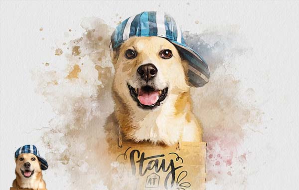 Pet Watercolor Art Photoshop Effect