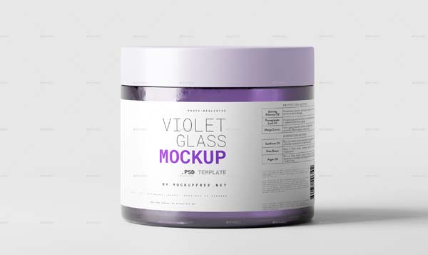 Violet Glass Jar Mockup
