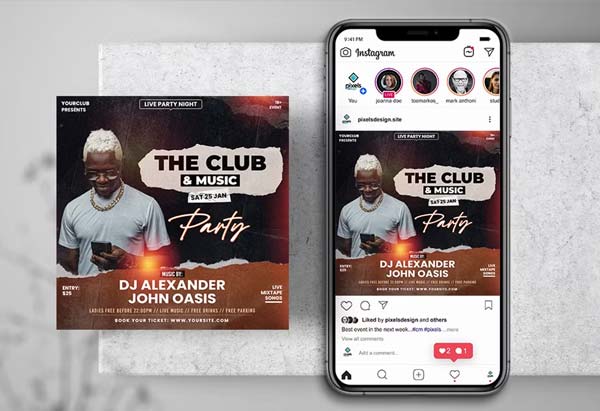 Artist Party Event Instagram Banners