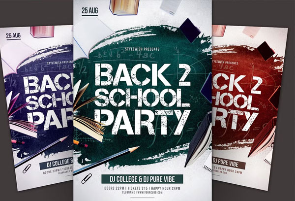 Back To School Party Flyer Template