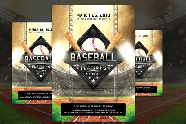 Baseball Game Flyer Template PSD