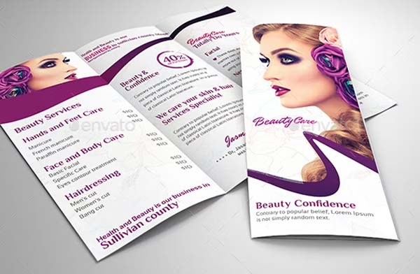 Beauty Salon Trifold Brochure Template