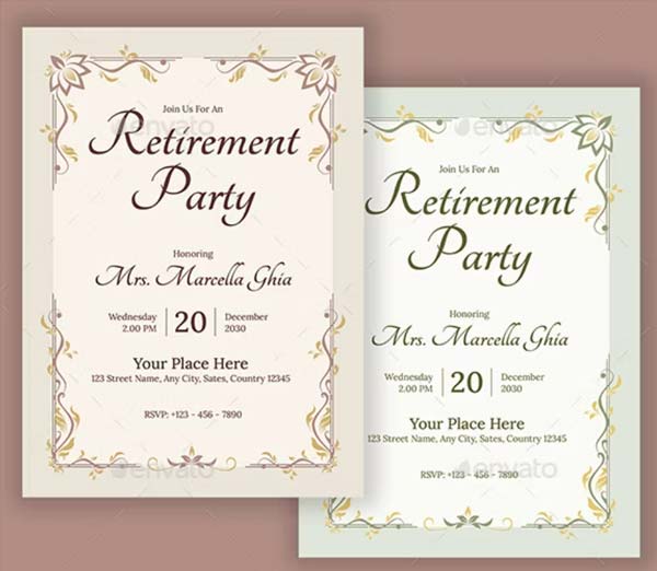 Classic Floral Retirement Party Invitation Download