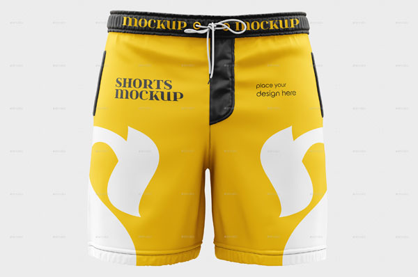 Drawstring Swim Shorts Mockup Set