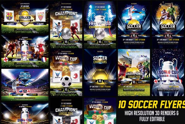 Editable Soccer Flyer Template