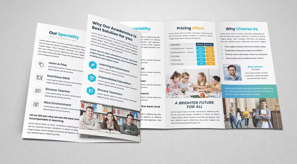 Education School Trifold Brochure Template