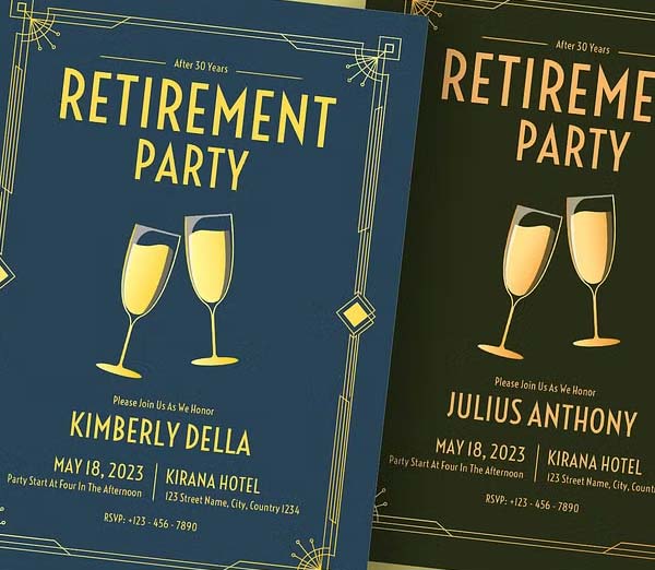 Elegant Retirement Party Invitation Download