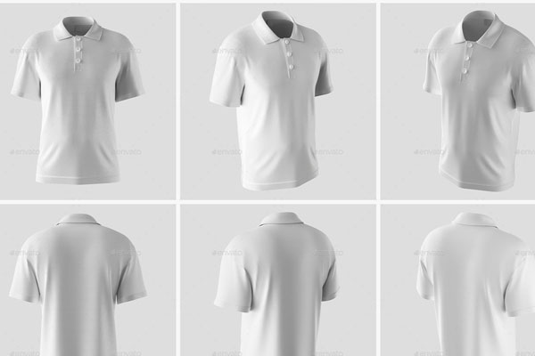 Male Polo Shirt Mockup Set