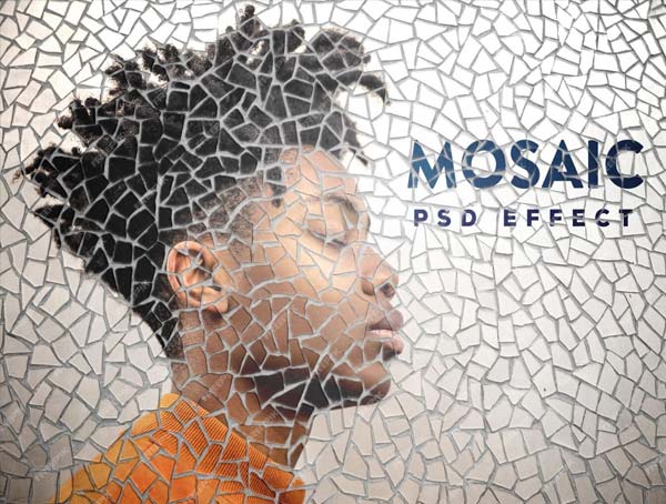 Mosaic Photo Effect Mockup