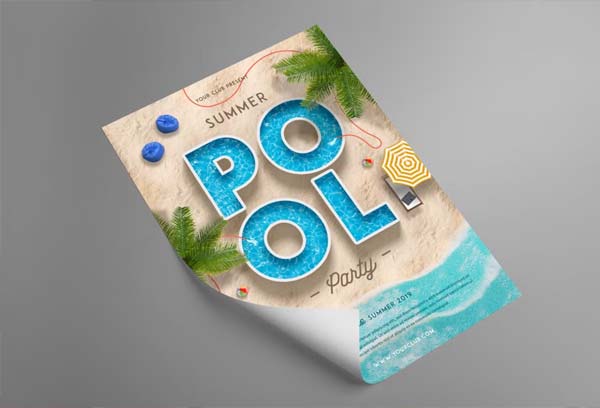 Pool Party Flyer Photoshop Template