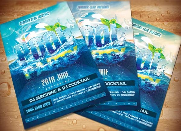 Pool Party Flyer Template Word