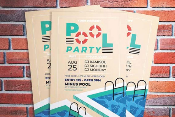 Pool Party Flyer Templates