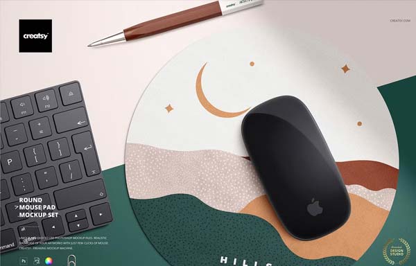 Round Mouse Pad Mockup Set