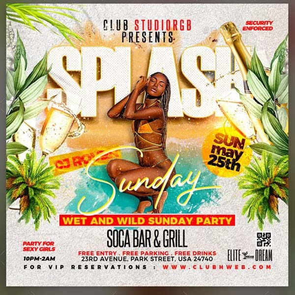 Simple Pool Party Flyer Design