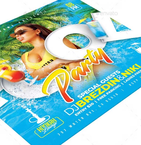 Simple Summer Pool Party Flyer Download