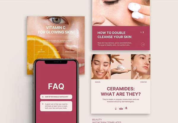 Skin Care Instagram Design Templates