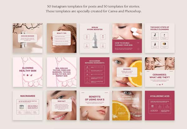 Skin Care Instagram Templates