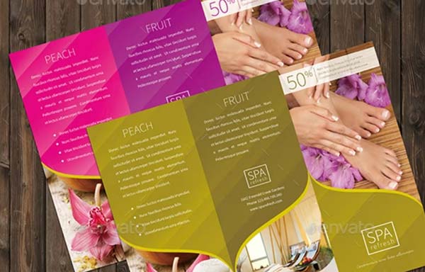 Spa Trifold Brochure Printable Template