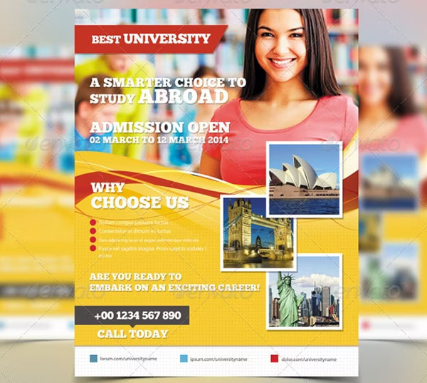 Study Abroad University Flyer Template