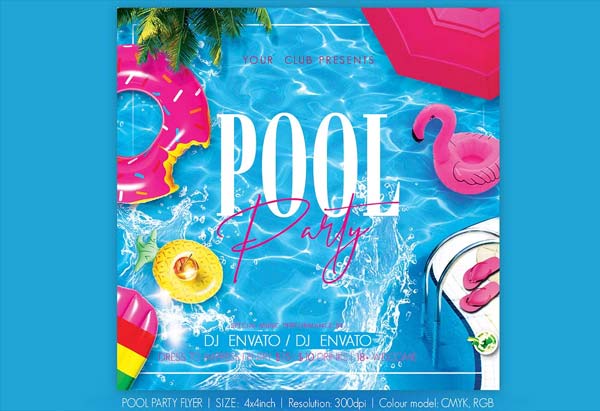 Summer Pool Party Flyer Download