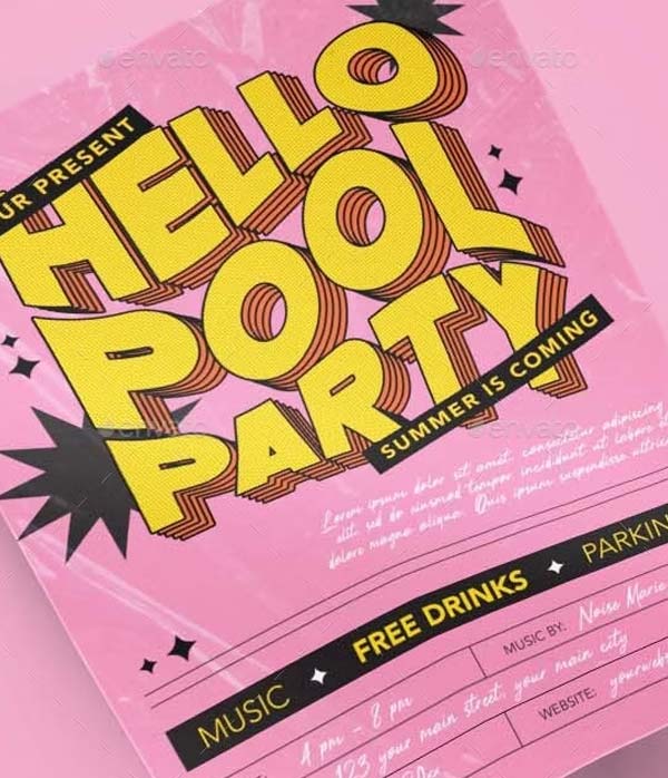 Summer Pool Party Flyer Templates