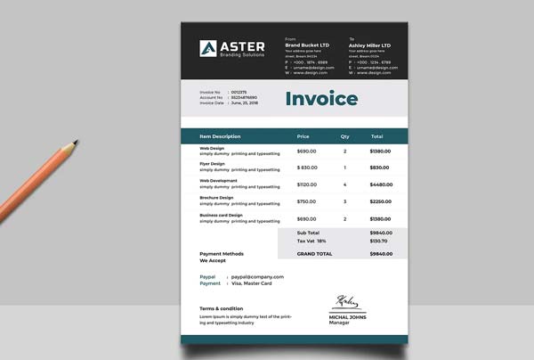 Travel Agency Invoice Word, Excel Download